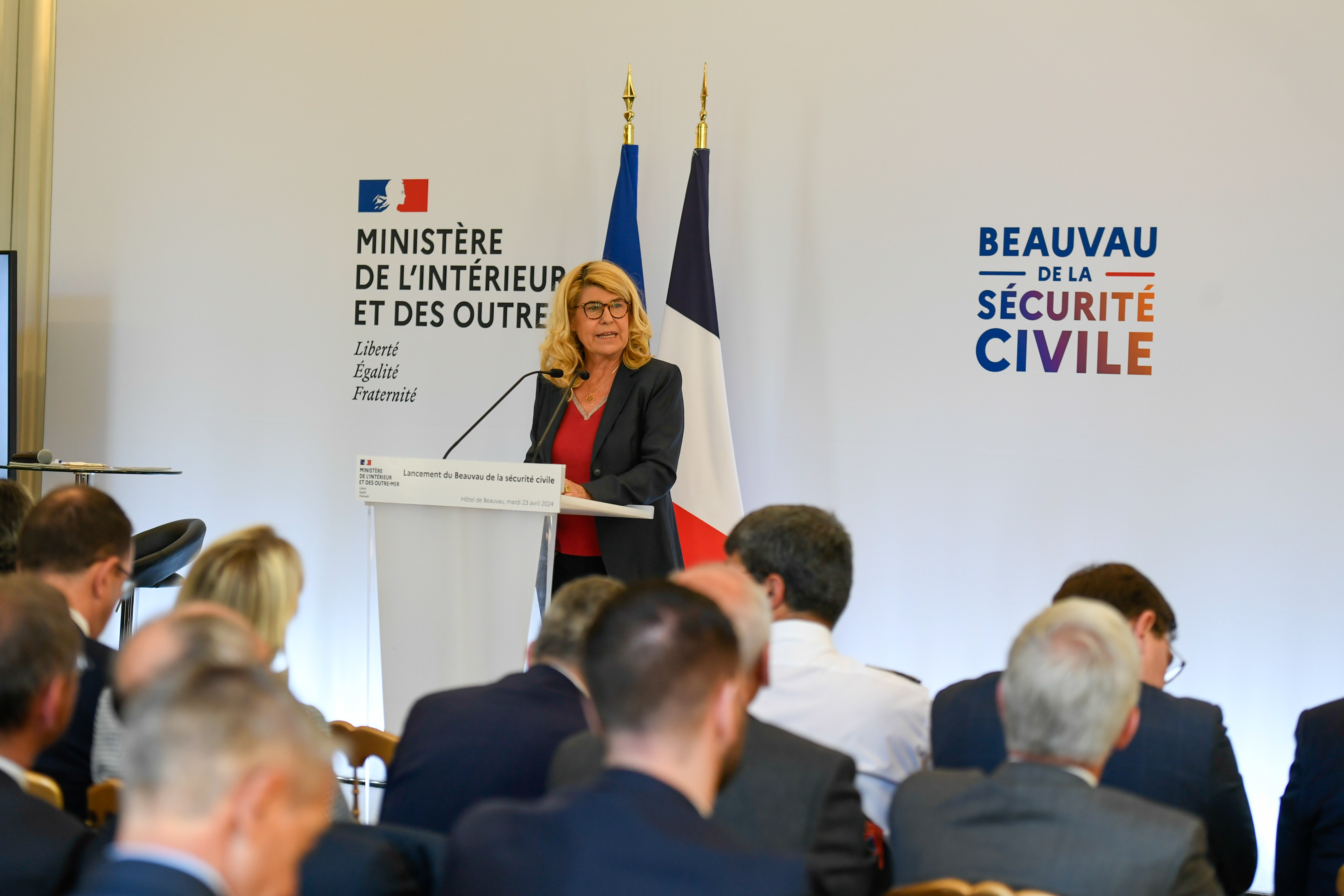 Dominique Faure, ministre déléguée chargée des Collectivités territoriales et de la Ruralité lors du lancement du Beauvau de la sécurité civile