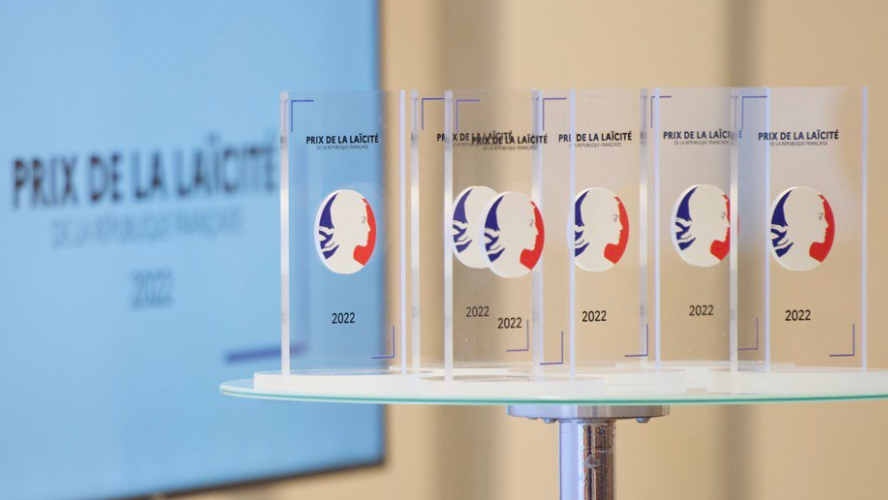 Trophés des lauréats du Prix de la laïcité de la République française 2022